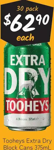 Cellarbrations Tooheys Extra Dry Block Cans offer