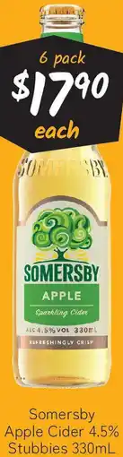 Cellarbrations Somersby Apple Cider 4.5% Stubbies offer