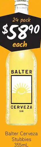 Cellarbrations Balter Cerveza Stubbies offer