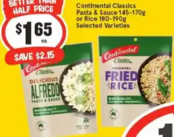 IGA Continental Classics Pasta & Sauce or Rice offer