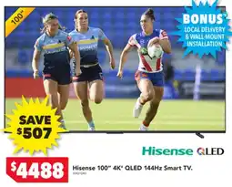 Harvey Norman Hisense 100 4K QLED 144Hz Smart TV offer