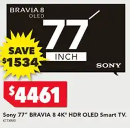 Harvey Norman Sony 77" BRAVIA 8 4K HDR OLED Smart TV offer