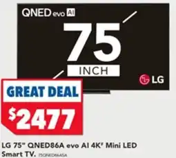 Harvey Norman LG 75" QNED86A evo Al 4K* Mini LED Smart TV offer