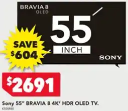 Harvey Norman Sony 55" bravia 8 4k hdr oled tv offer