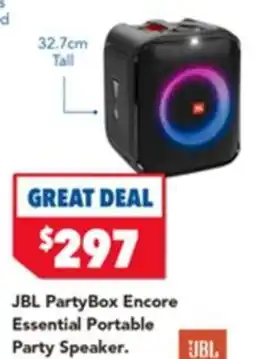 Harvey Norman JBL PartyBox Encore Essential Portable Party Speaker offer