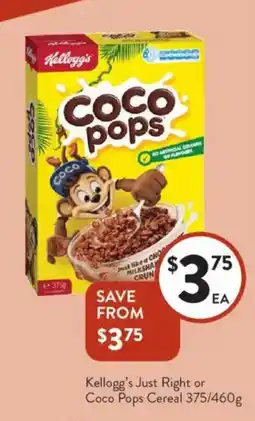 Kellogg's Just Right or Coco Pops Cereal