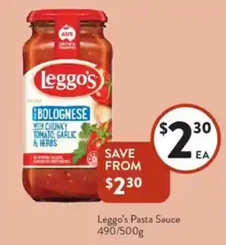 Foodworks Leggo's Pasta Sauce offer