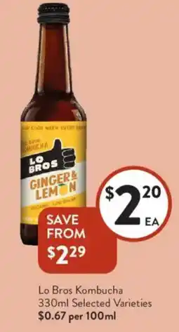 Foodworks Lo Bros Kombucha offer