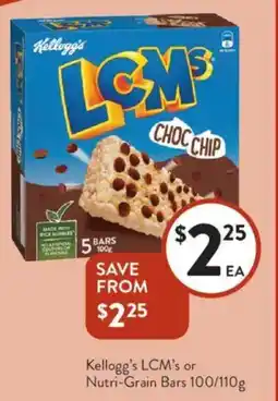 Foodworks Kellogg's LCM's or Nutri-Grain Bars offer