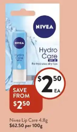 Foodworks Nivea Lip Care offer