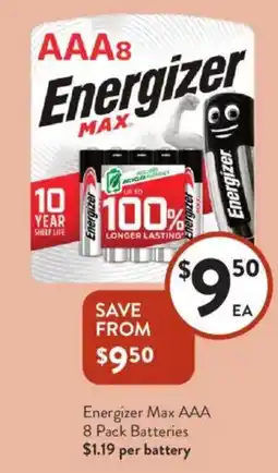 Foodworks Energizer Max AAA offer