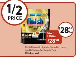 Foodworks Finish Powerball Ultimate Plus All in 1 Lemon offer