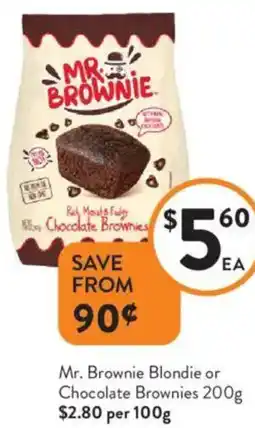 Foodworks Mr. Brownie Blondie or Chocolate Brownies offer