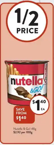 Foodworks Nutella & Go offer