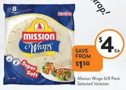 Foodworks Mission Wraps offer