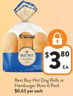 Foodworks Best Buy Hot Dog Rolls or Hamburger Buns offer