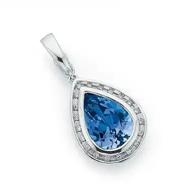 Prouds 9ct White Gold Created Sapphire & Diamond Enhancer Pendant offer