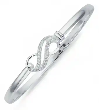 Prouds Sterling Silver CZ Infinity Bangle offer