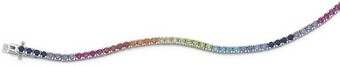 Prouds Sterling Silver Rainbow Cubic Zirconia Tennis Bracelet offer