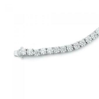 Prouds Sterling Silver Claw Set Cubic Zirconia Tennis Bracelet offer