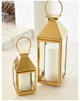 Myer Heritage Stainless Iron and Glass Lantern 38cm in Gold offer