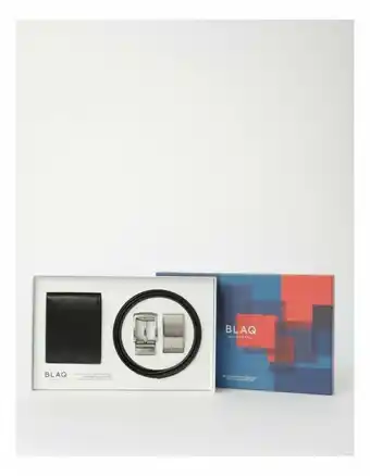 Blaq 2 Buckle Belt and Wallet Gift Pack