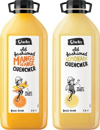 IGA Charlie’s Quencher Mango Orange or Lemonade 2 Litre offer