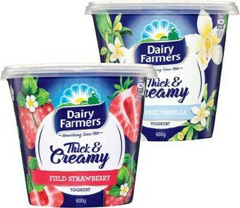 IGA Dairy Farmers Thick & Creamy Yoghurt 600g Selected Varieties offer