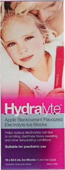 Priceline Hydralyte Apple Blackcurrant Flavoured Electrolyte Ice Blocks 16 Pack offer