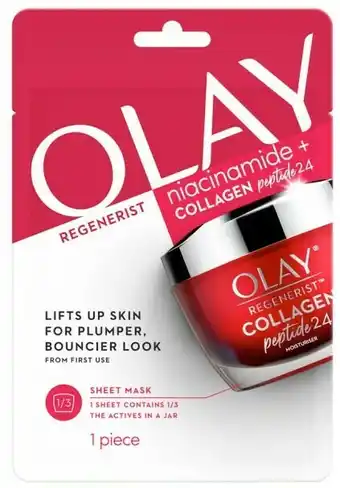 Priceline Olay Regenerist Niacinamide + Collagen Peptide 24 Sheet Mask 1 ea offer