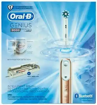 Oral-B Genius 9000 Rose Gold Electric Toothbrush Powered by Braun 1ea
