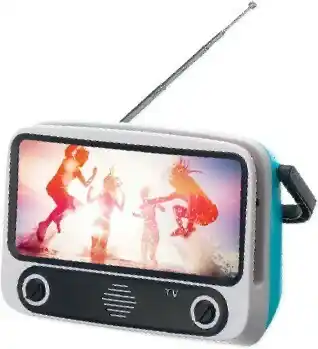 Retro TV Phone Stand With Bluetooth Speaker