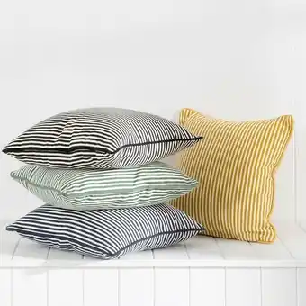 Pillow Talk Zona Stripe Square Cushion by Habitat offer