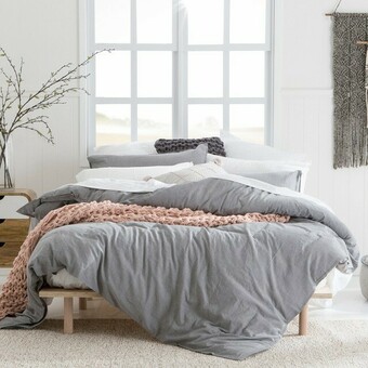 Pillow Talk Java Charcoal Quilt Cover Set by Habitat offer