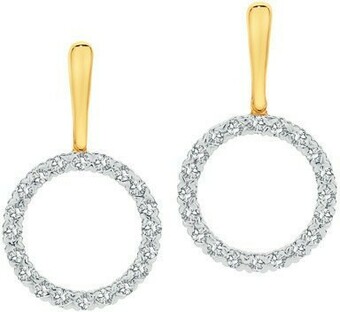 Angus & Coote 9ct Gold Diamond Circle of Love Earrings offer