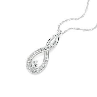 Angus & Coote 9ct White Gold Diamond Infinity Pendant offer