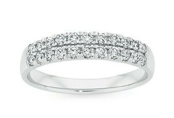 Angus & Coote 9ct White Gold Diamond Double Row Band offer
