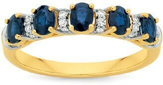 Angus & Coote 9ct Gold Sapphire & Diamond Band offer