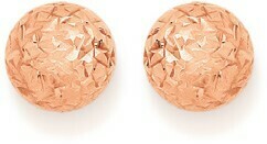 Angus & Coote 9ct Rose Gold 6mm Diamond-Cut Ball Stud Earrings offer