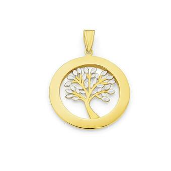 Angus & Coote 9ct Gold Two Tone Tree Of Life Pendant offer