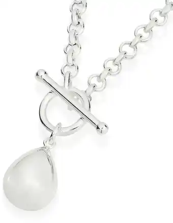 Sterling Silver Italian Made Fob Necklace