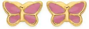9ct Gold Butterfly Stud Earrings