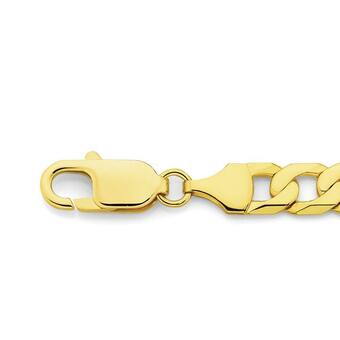 Angus & Coote 9ct Gold Men's Solid Bevelled Curb Bracelet offer