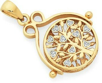Goldmark 9ct Gold Two Tone Tree of Life Spinner Disc Pendant offer