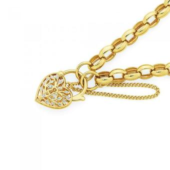 Goldmark 9ct Gold 19cm Solid Belcher Tree of Life Padlock Bracelet offer