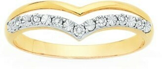 Goldmark 9ct Gold Diamond Double Row "V" Shape Band offer