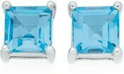 9ct White Gold Sky Blue Topaz Stud Earrings