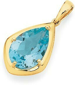 Goldmark 9ct Gold Sky Blue Topaz Pear Teardrop Pendant offer