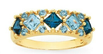 Goldmark 9ct Gold London & Sky Blue Topaz Dress Band offer