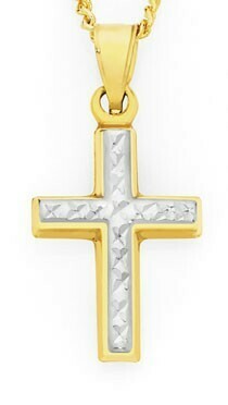 Goldmark 9ct Gold Two Tone Cross Pendant offer